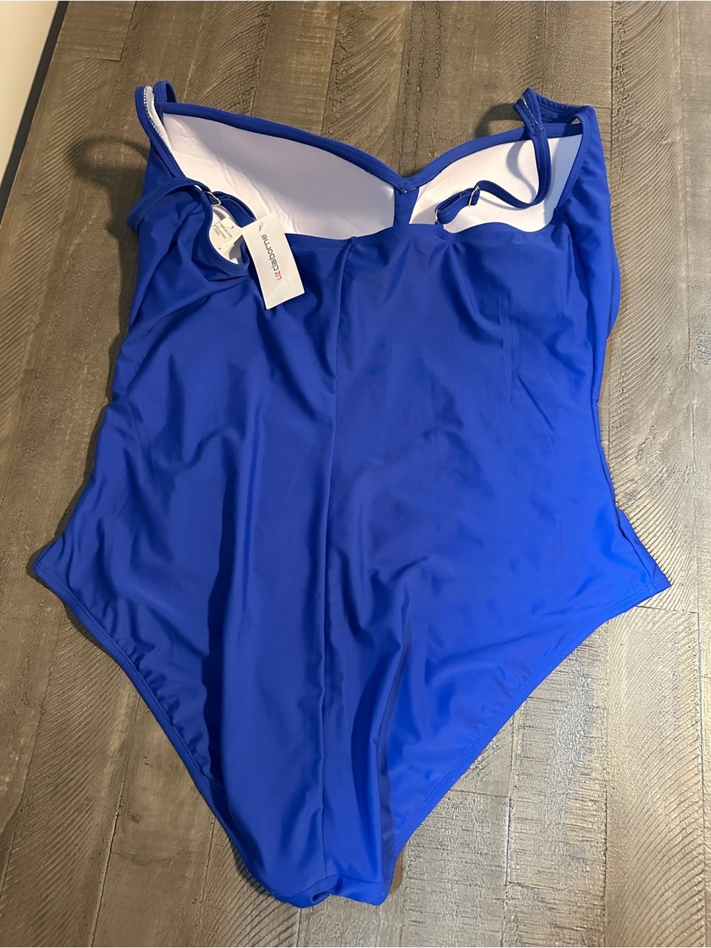 NWT Liz Claiborne Womens Sapphire Ruched One Piece Swimsuit 24W - Picture 6 of 11